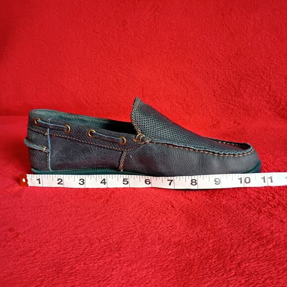 Bed Stu Leather Slip-On Casual Loafer Shoes Mens 9.5 Handmade Green Driving Mocs
